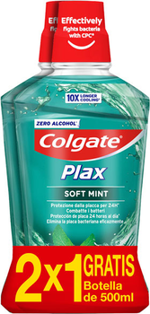 Eliksir ustny Colgate Plax Soft Mint Enjuague Bucal Antibacteriano 2 x 500 ml (8718951515406)