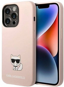Etui CG Mobile Karl Lagerfeld Silicone Choupette Body do Apple iPhone 14 Pro Jasnorozowy (3666339076658)