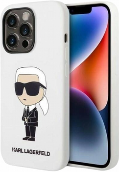 Панель CG Mobile Karl Lagerfeld Silicone Ikonik для Apple iPhone 14 Pro White (3666339086626)