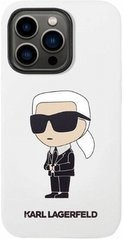 Панель CG Mobile Karl Lagerfeld Silicone Ikonik для Apple iPhone 14 Pro White (3666339086626)