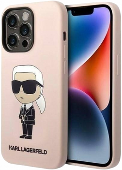 Панель CG Mobile Karl Lagerfeld Silicone Ikonik для Apple iPhone 14 Pro Pink (3666339098636)