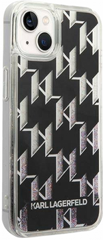 Etui CG Mobile Karl Lagerfeld Liquid Glitter Monogram do Apple iPhone 14 Plus Czarny (3666339076245)
