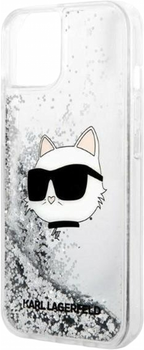 Etui CG Mobile Karl Lagerfeld Glitter Choupette Head do Apple iPhone 14 Plus Srebrny (3666339086930)