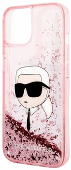 Etui CG Mobile Karl Lagerfeld Glitter Karl Head do Apple iPhone 14 Plus Rozowy (3666339086893)