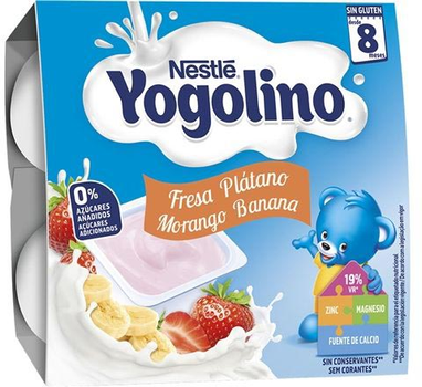 Молочний десерт Nestle Yogolino Banana & Strawberry 4 x 100 г (7613036886536)