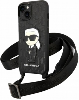 Etui CG Mobile Karl Lagerfeld Monogram Iconic Patch do Apple iPhone 14 Plus Czarny (3666339098667)