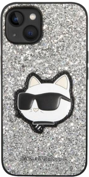 Панель CG Mobile Karl Lagerfeld Glitter Choupette Patch для Apple iPhone 14 Silver (3666339099435)