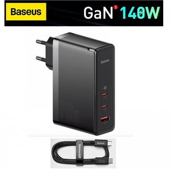 Сетевое зарядное устройство BASEUS GaN5 Pro 140W (2 Type-C + 1 USB)
