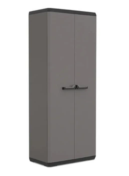Шафа для зберігання Keter Kis Piu Utility Cabinet висока пластикова сіра багатофункціональна господарська (241541)