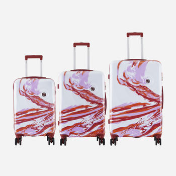 Zestaw walizek na 4 kólkach 3 szt Semi Line T5654-0 Biały/Czerwony (5903563565403)