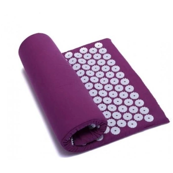 Коврик массажный ортопедический с подушкой acupressure mat 65*41 см фиолетовый