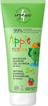 Шампунь i гель для миття 4organic Apple Friends для дітей 2 в 1 натуральний 200 мл (5904181930949)
