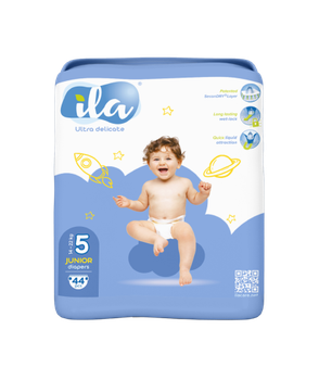 Подгузники Ila Ultra Delicate Junior Размер 5 (14-22кг) 44 шт.