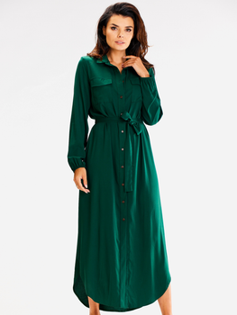 Sukienka koszulowa damska Awama A601 L/XL Zielona (5902360582880)
