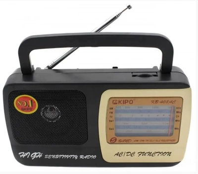 Радіоприймач Kipo KB-408 AC потужний радіо Black FM c usb живлення від батареї R20 або від мережі (YU8SH9507)