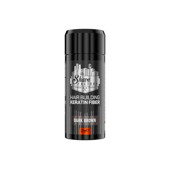 Пудра для залисин The Shave Factory Hair Building Keratin Fiber Темно-коричнева