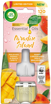 Заправка до електричного освіжувача повітря Air Wick Essential Oils Манго і персиковый спрітц з Мальдівських островів 19 мл (5908252005437)