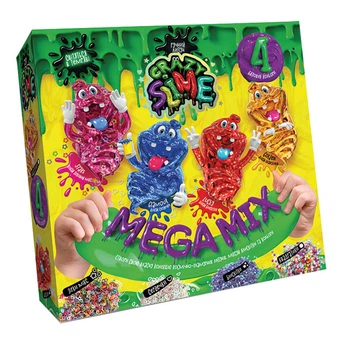 Детский набор для проведения опытов "Crazy Slime" Danko Toys SLM-03 4в1 укр ( SLM-03-02U)