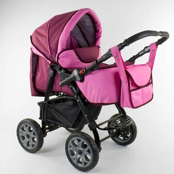 Коляска для дітей класична Karina. Burgundy and Pink (86786)