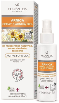 Spray do twarzy Floslek Arnica 20% active formula z arniką na rozszerzone naczynka zaczerwienienia i zasinienia 100 ml (5905043009698)