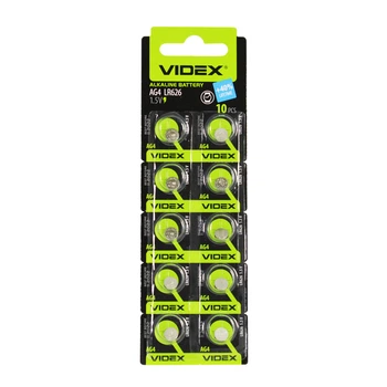Батарейка VIDEX AG4 (377,626) BLI 10* (10 шт.)