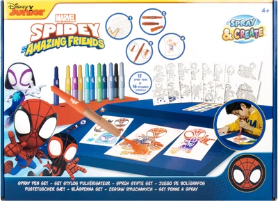 Набір для малювання Disney Spidey and His Amazing Friends Делюкс Спрей-ручки з трафаретами (TOYSSP22368)