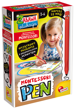 Tabele do ćwiczenia pisania Lisciani Montessori z długopisem (8008324101313)
