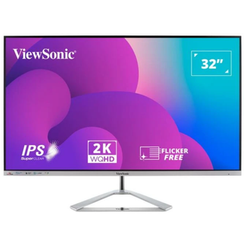 Монитор 31.5" ЖК ViewSonic VX3276-2K-MHD-2 IPS/2560х1440 безрамочный экран Серебристый с черным