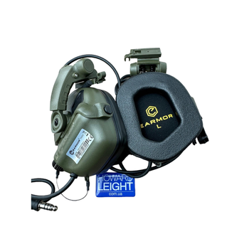 Активні захисні навушники Earmor M32X MARK3 Dual (FG) Olive Mil-Std (EM-M32X-FG-MARK3-DL)
