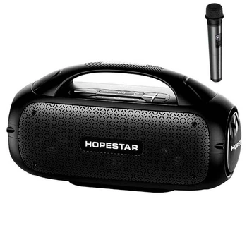 Колонка Bluetooth HOPESTAR A50 BT5.1, 80W, TWS, AUX/TF/USB, 12000mAh, 8h, IPX6 Портативна бездротова акустика + мікрофон Чорний