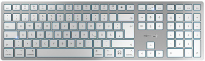 Клавіатура бездротова Cherry KW 9100 Slim for Mac USB + Bluetooth Silver (JK-9110DE-1)