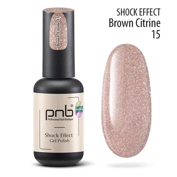 Светоотражающий гель лак PNB Shock Effect № 15, 8 мл (Brown Citrine )