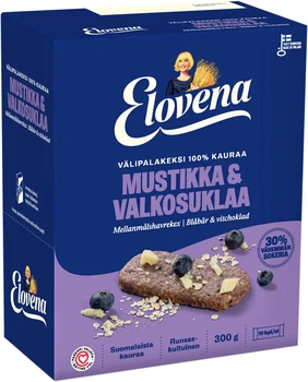 Галети з вівса Elovena з чорницею та білим шоколадом 300 г (6411200111504)