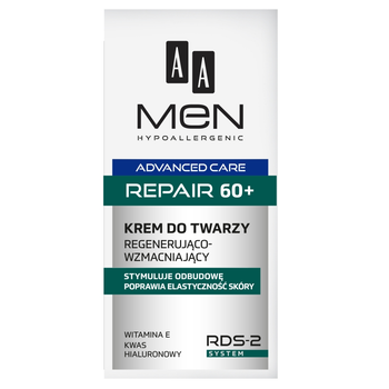 Krem do twarzy nawilżający AA Men Advanced Care Repair 60+ regenerująco-wzmacniający 50 ml (5900116027296)