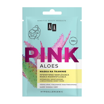 Маска тканинна AA Aloes Pink зволожуюча освітлююча 18 мл (5900116092096)