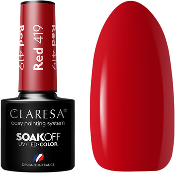 Гель-лак для нігтів Claresa Soak Off UV/LED Red 419 5 г (5902846078142)