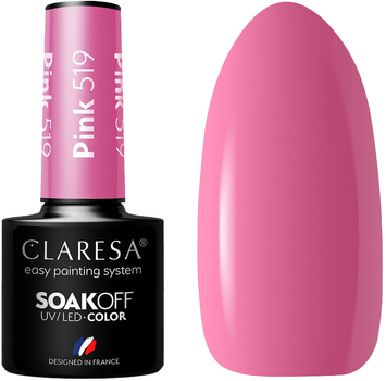 Гель-лак для нігтів Claresa Soak Off UV/LED Pink 519 5 г (5902846078470)
