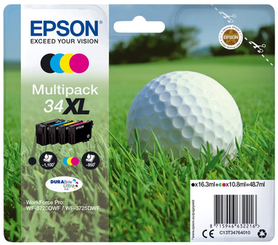 Zestaw tuszy Epson 34XL Multipack Cyan/Magenta/Yellow/Black (8715946632216)