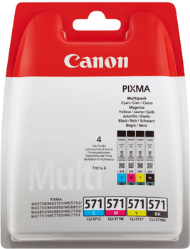 Zestaw tuszy Canon CLI-571 Multipack Cyan/Magenta/Yellow/Black (8714574631820)