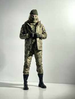 Зимний костюм 'Terra Hot' зеленый пиксель женский + бафф хаки и перчатки M