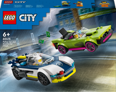 Конструктор LEGO City Преследование маслкара на полицейском автомобиле 213 деталей (60415)