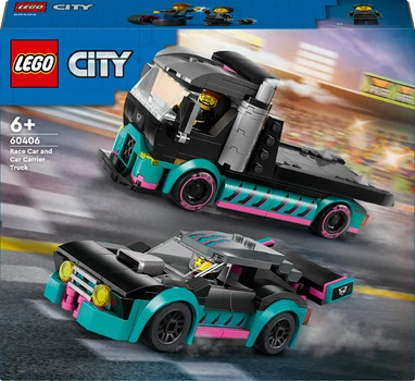 Конструктор LEGO City Автомобіль для перегонів й автовоз 328 деталей (60406)