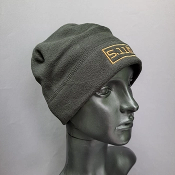 Зимняя шапка флисовая теплая тактическая 5.11 Tactical мужская женская Черный (5548)