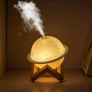 Увлажнитель воздуха ночник Сатурн беспроводной UKC 9329 с LED подсветкой 3D Moon Lamp 200 мл