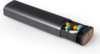 Премиальный контейнер для таблеток HigherHuman 7 Day Weekly Pill Organizer Steel Grey