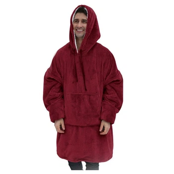 Толстовка плед з капюшоном Бордовий Huggle Hoodie One size (SH778752)