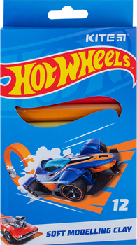 Пластилін восковий Kite Hot Wheels 12 кольорів 200 г (HW23-086)
