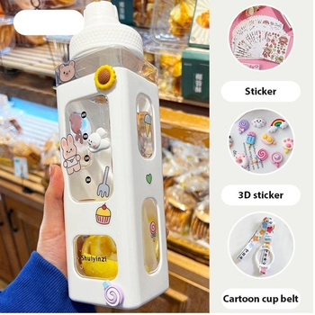 Дитяча пляшечка для води Kids Stickers White 700 мл з наклейками, Chansin (74985313)