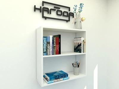 Полиця навісна книжкова, проста та зручна полиця для книг з ЛДСП ПК-46, колір Білий