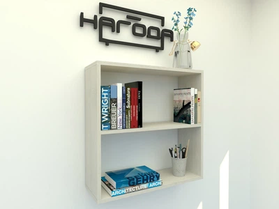 Полиця навісна книжкова, проста та зручна полиця для книг з ЛДСП ПК-46, колір Дуб шамоні